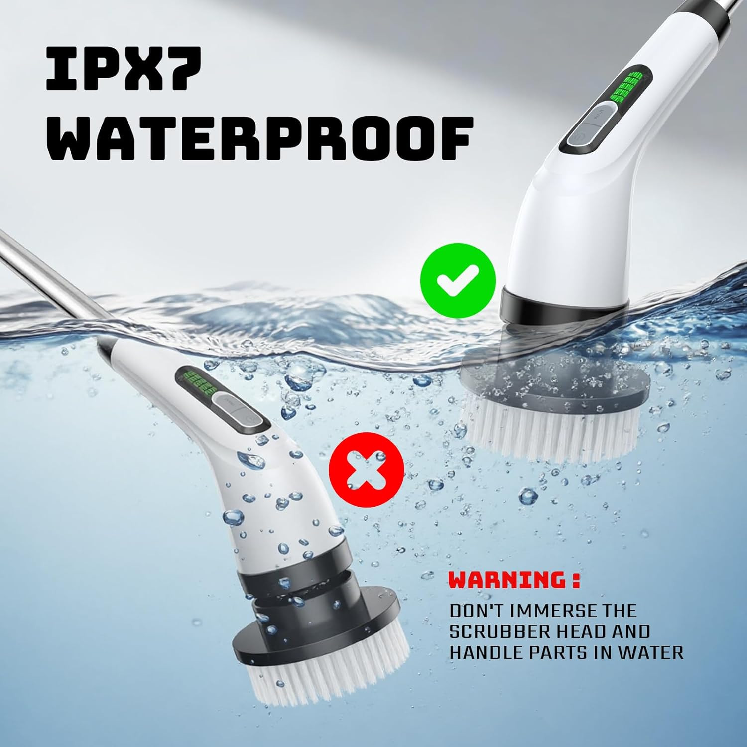 Highyes Electric Spin Scrubber for Bathroom, IPX7 Waterproof Shower Scrubber wit