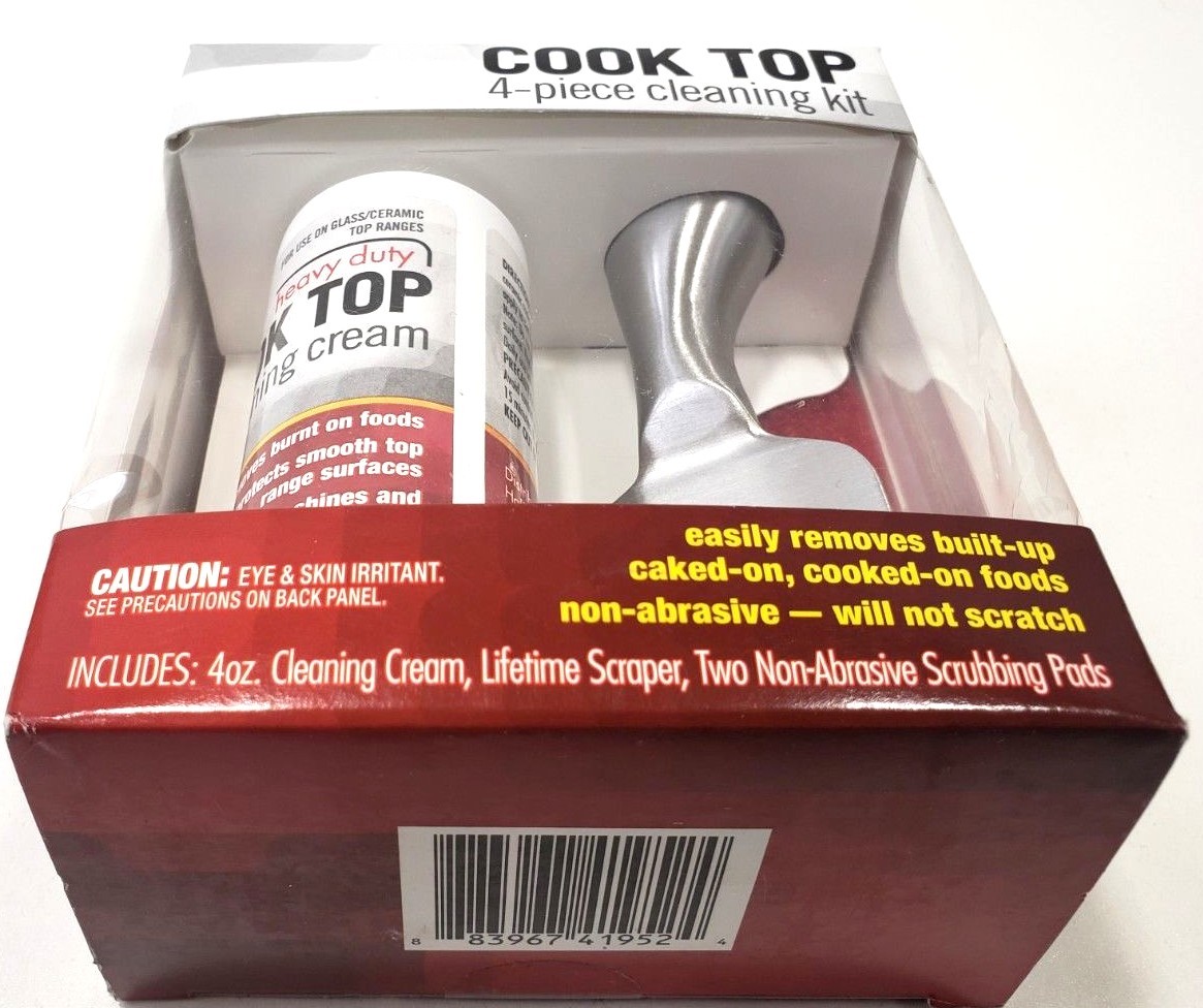 heavy duty Cleaning Kit Radiant induction Glass Ceramic Cleaner Cooktop 4-Piece