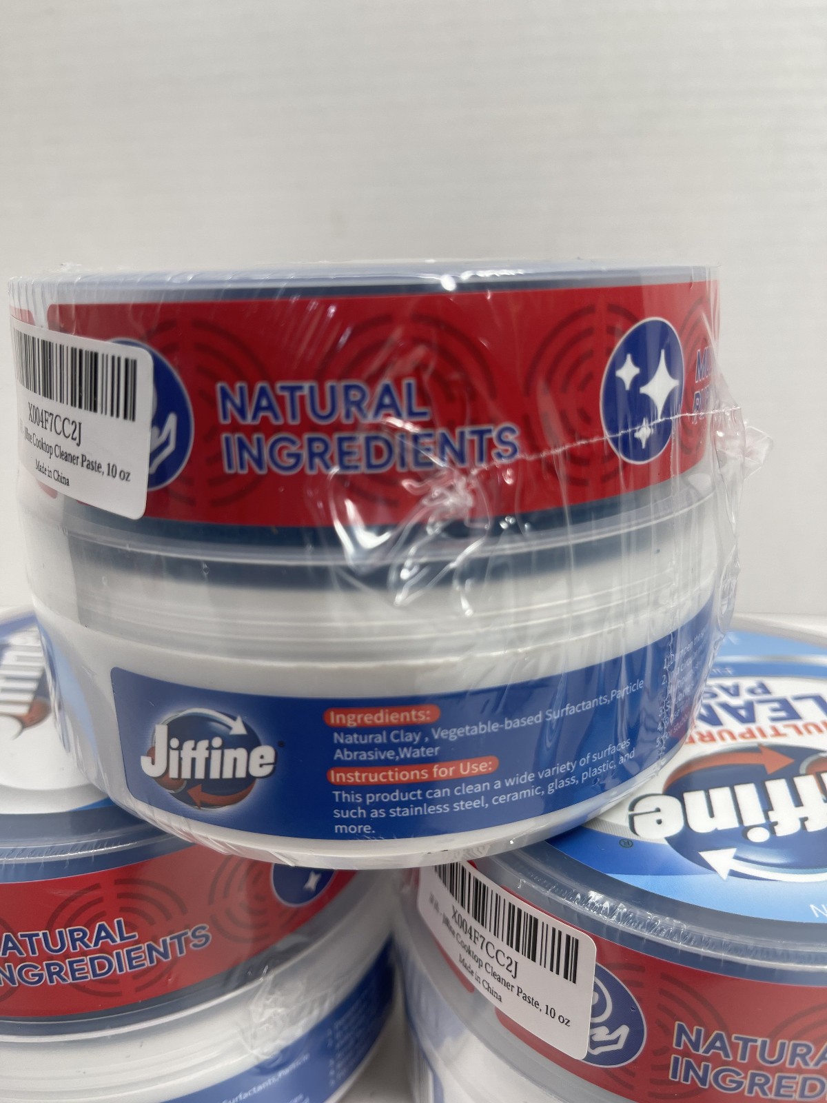 Lot of 3 10 oz. Jiffine Multipurpose Cleaning Paste Abrasive Miracle All Purpose