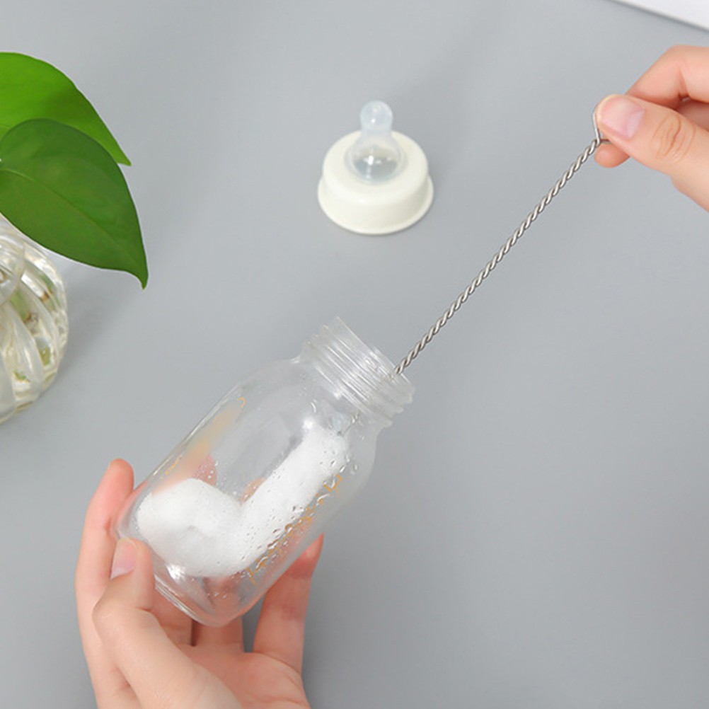 4Pcs Flexible Bottle Brush Set Durable Stainless Steel for Home Use