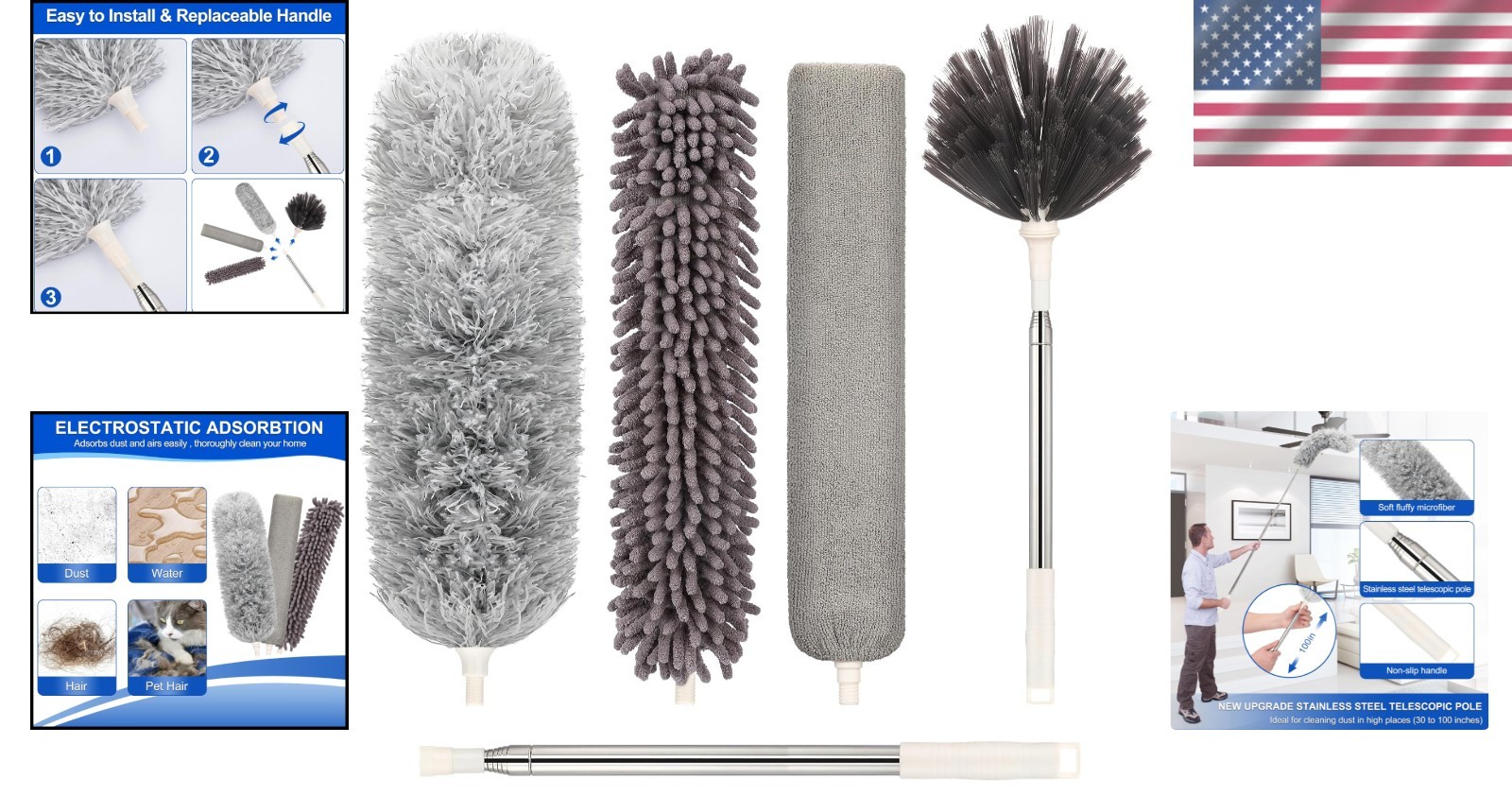 Flexible Microfiber Duster – Scratch-Resistant