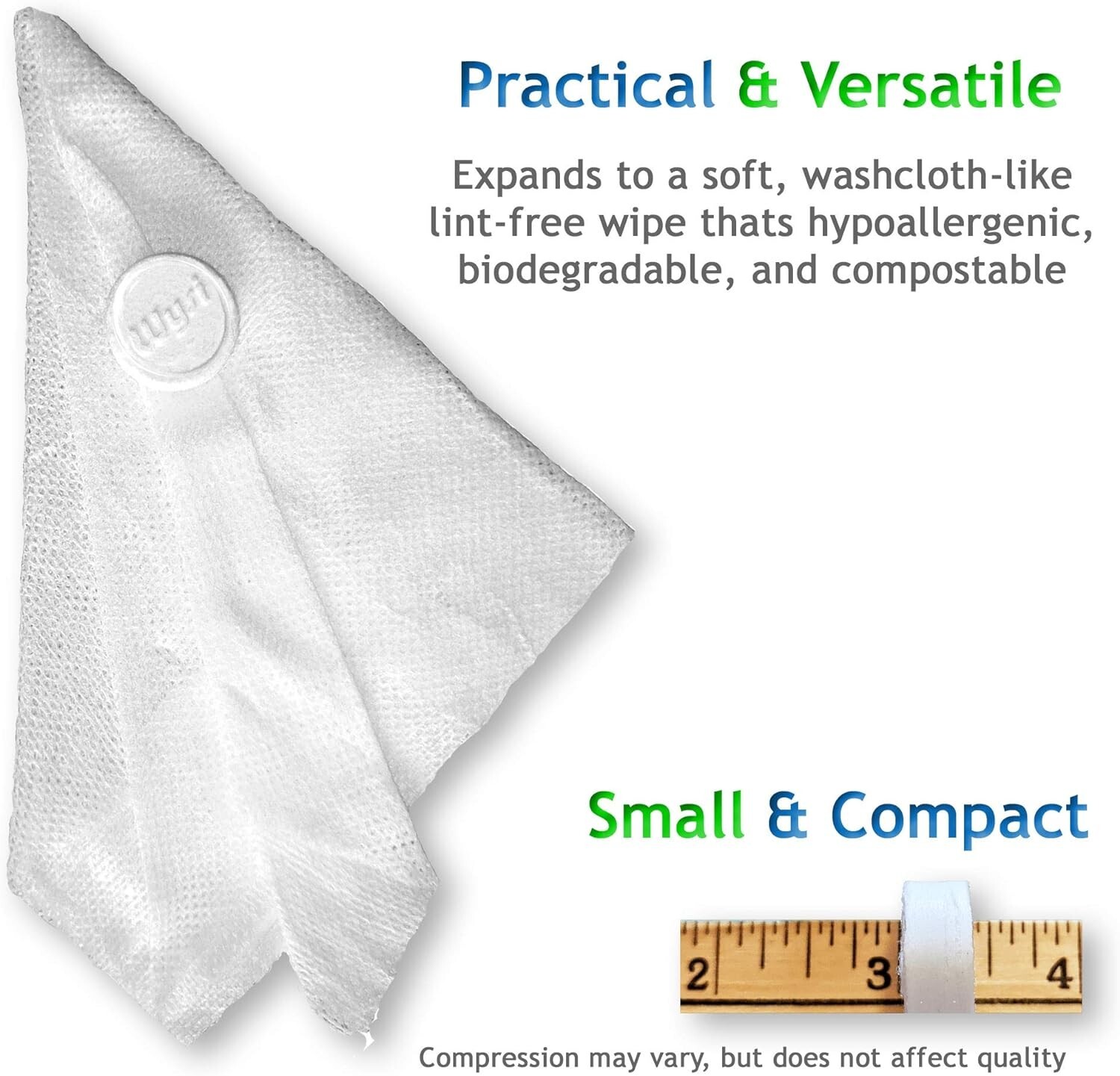 WYSI Multi-Purpose Expandable Wipes Add Water Box of 1000 Compressed Tablets NEW