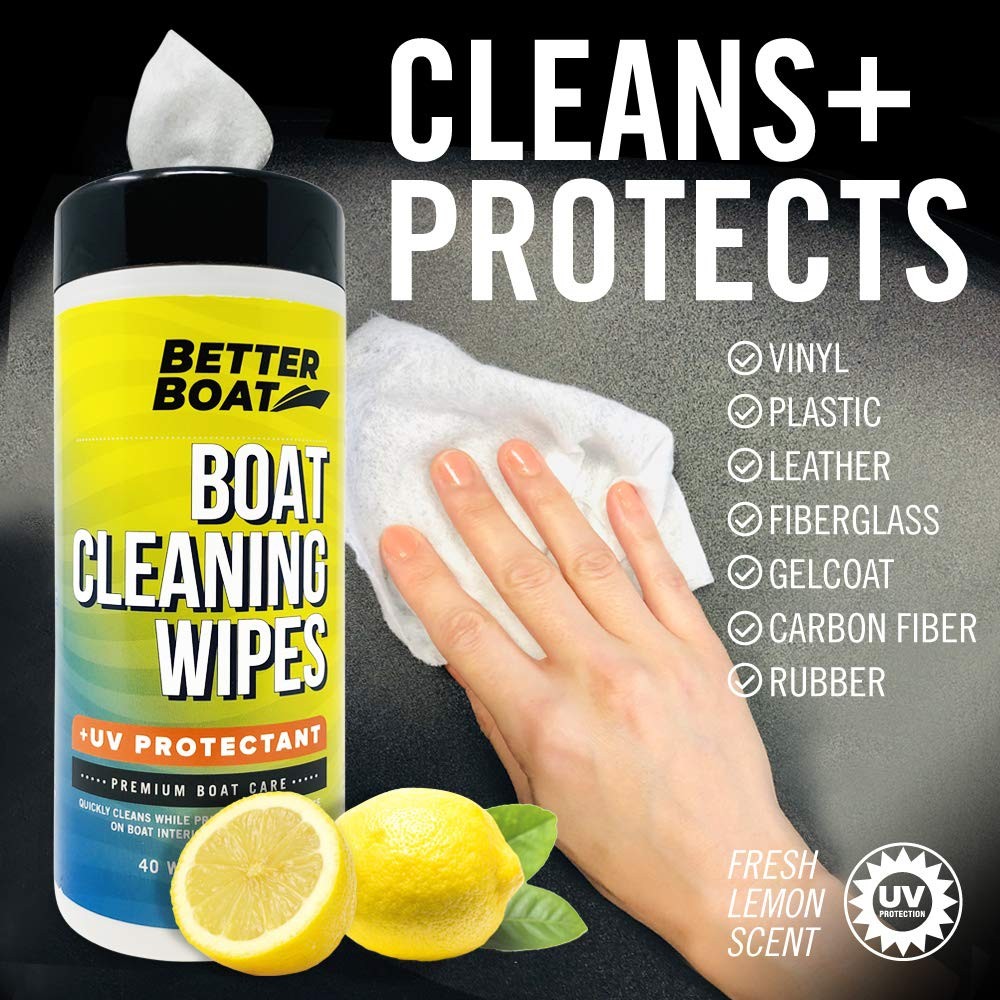 Boat Cleaning with UV Protectant 80ct 2 Pack, Vinyl Cleaner and Protector for…