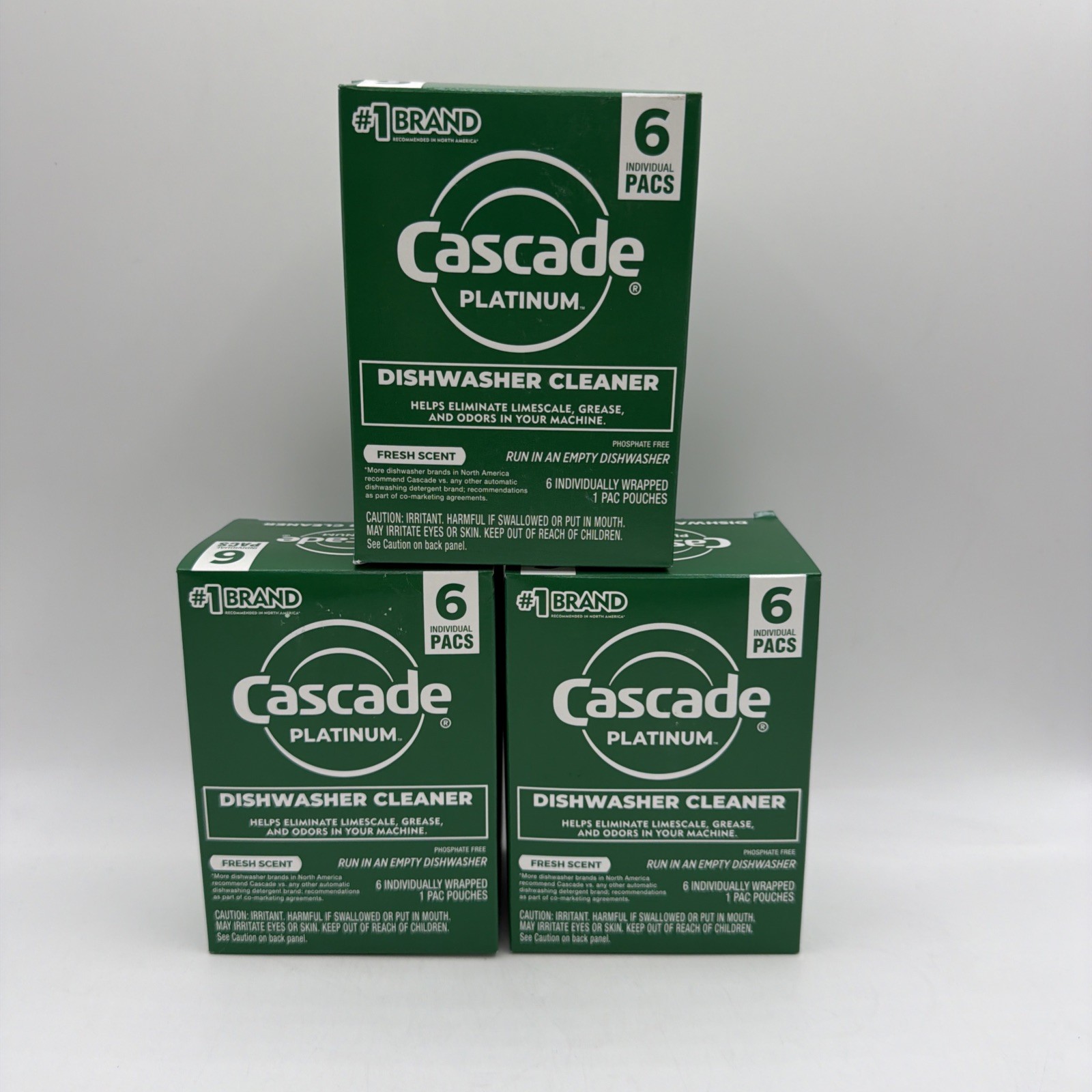 Cascade Platinum Dishwasher Cleaner Eliminate Limescale & Grease 6 Bags 3 Pack