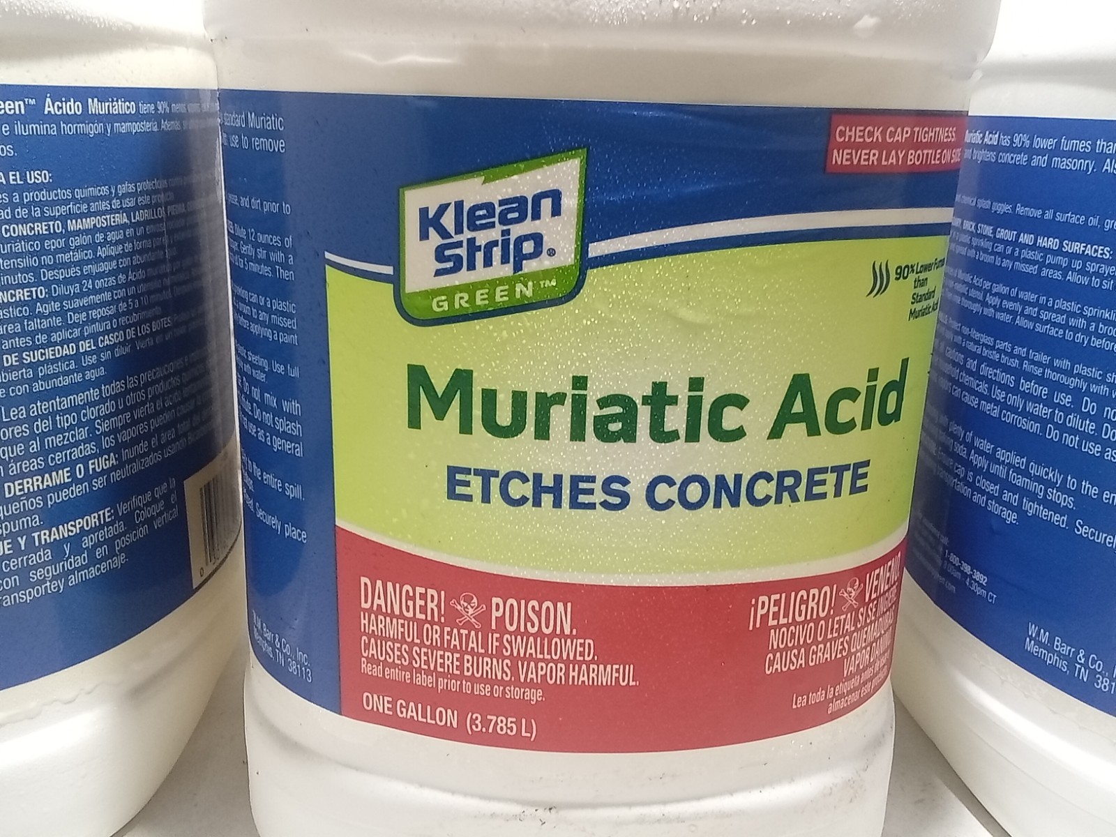 Lot of 3 Klean Strip Muriatic Acid 1 Gallon (O5C)