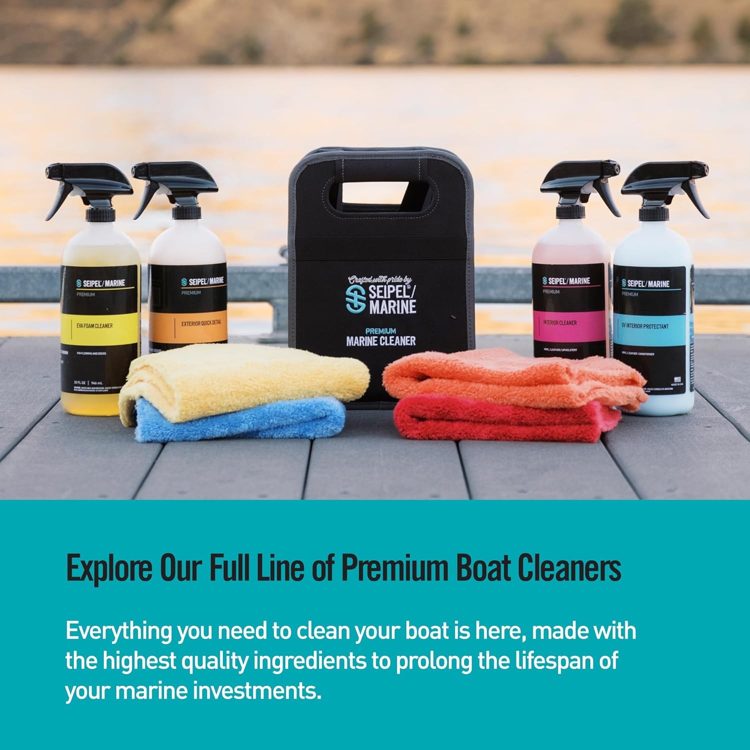 Boat Cleaning Kit 4 Pack Marine Interior Cleaner UV Protectant Spray 32oz