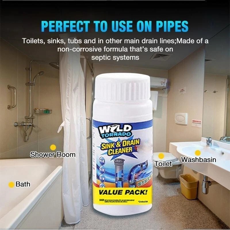 Fast Drain Remover Hot Sink Pipe Dredge Quick Foaming Cleaner 3.9 oz/ 110 g