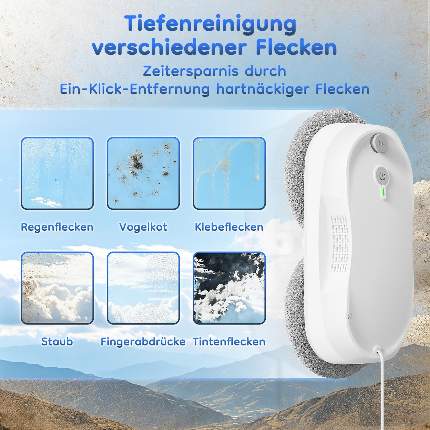 2026 Updated Window Cleaning Robot – Enhanced Battery, Max 6400Pa, Path Planning