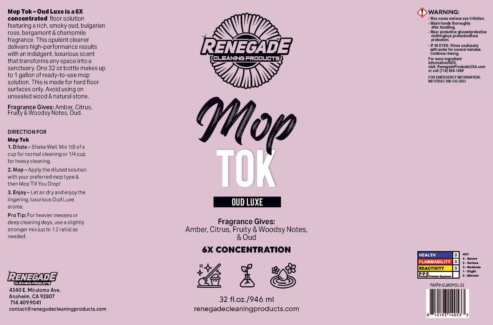 Mop Tok: 6X Concentrated Luxury Mop Soap Solution (32oz.)