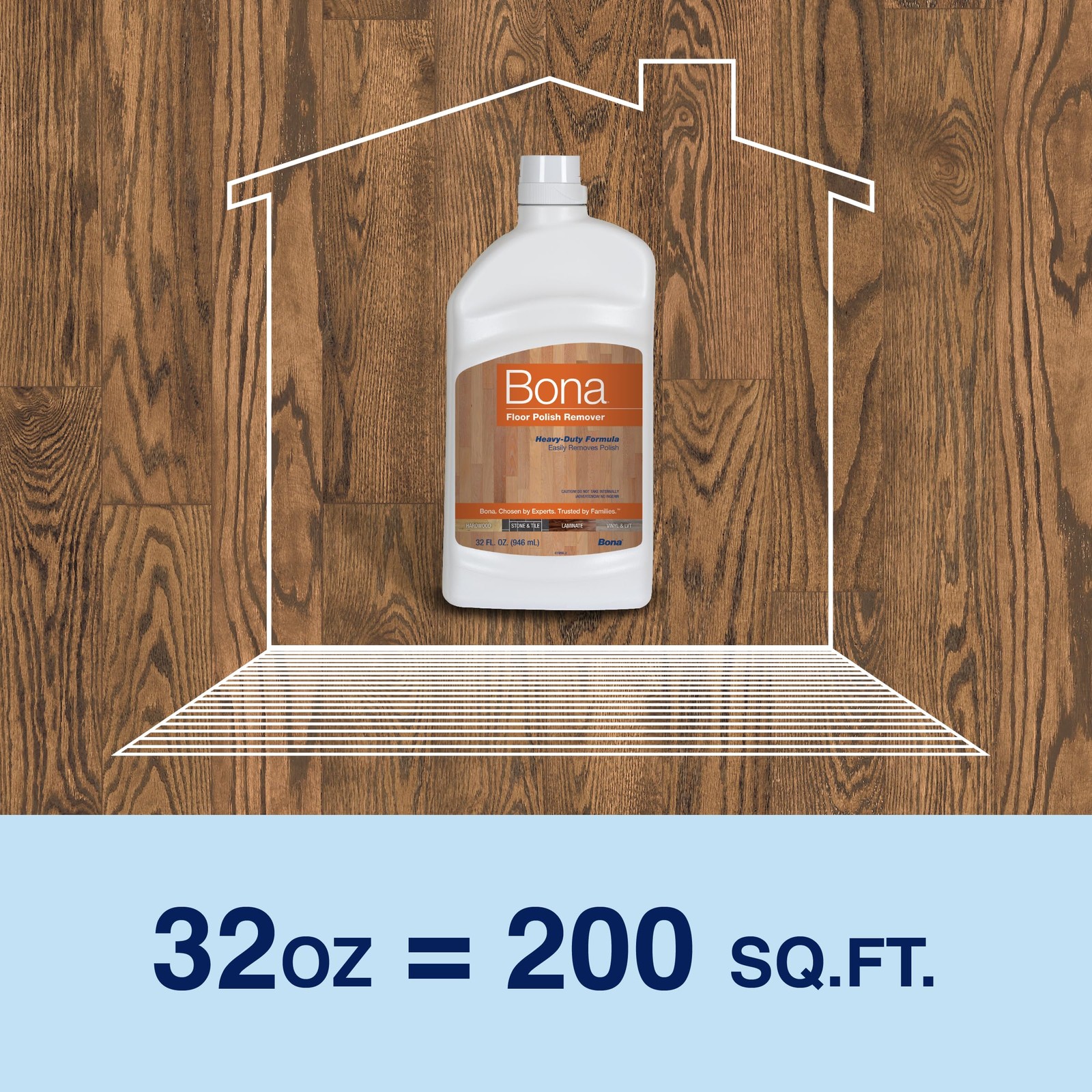 Bona Floor Polish Remover 32 Fl Oz Covers 200 Sq Ft