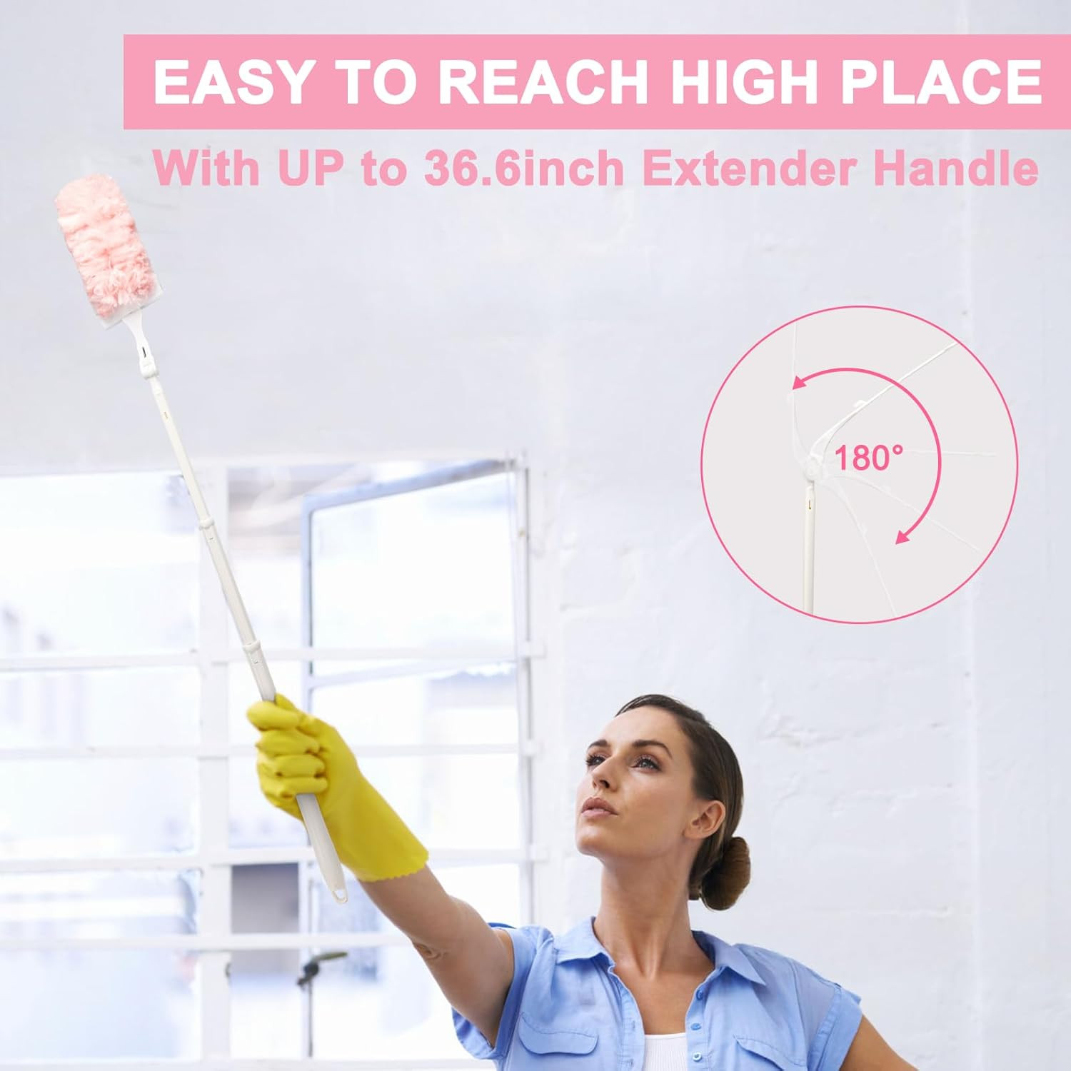 Heavy Duty Duster Refills Kit for Swiffer Duster, 4X Microfiber Multi Surface Du