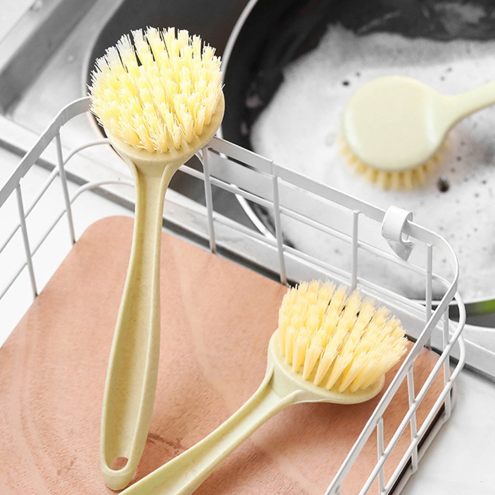 4pcs Multipurpose Pan Brushes Long Handle Dish Brushes Home Kitchen