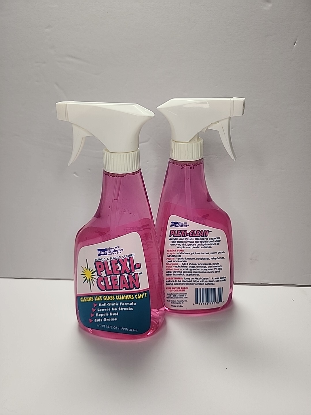 2 Blue Ribbon PLEXI-CLEAN Acrylic & Plastic Cleaner No Streaks Anti-Static 16oz