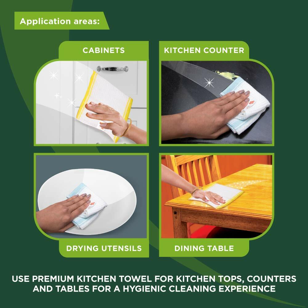 3No. Scotch-Brite Cotton Kitchen Towels – Dry Cotton, Wool Clean -Free Ship