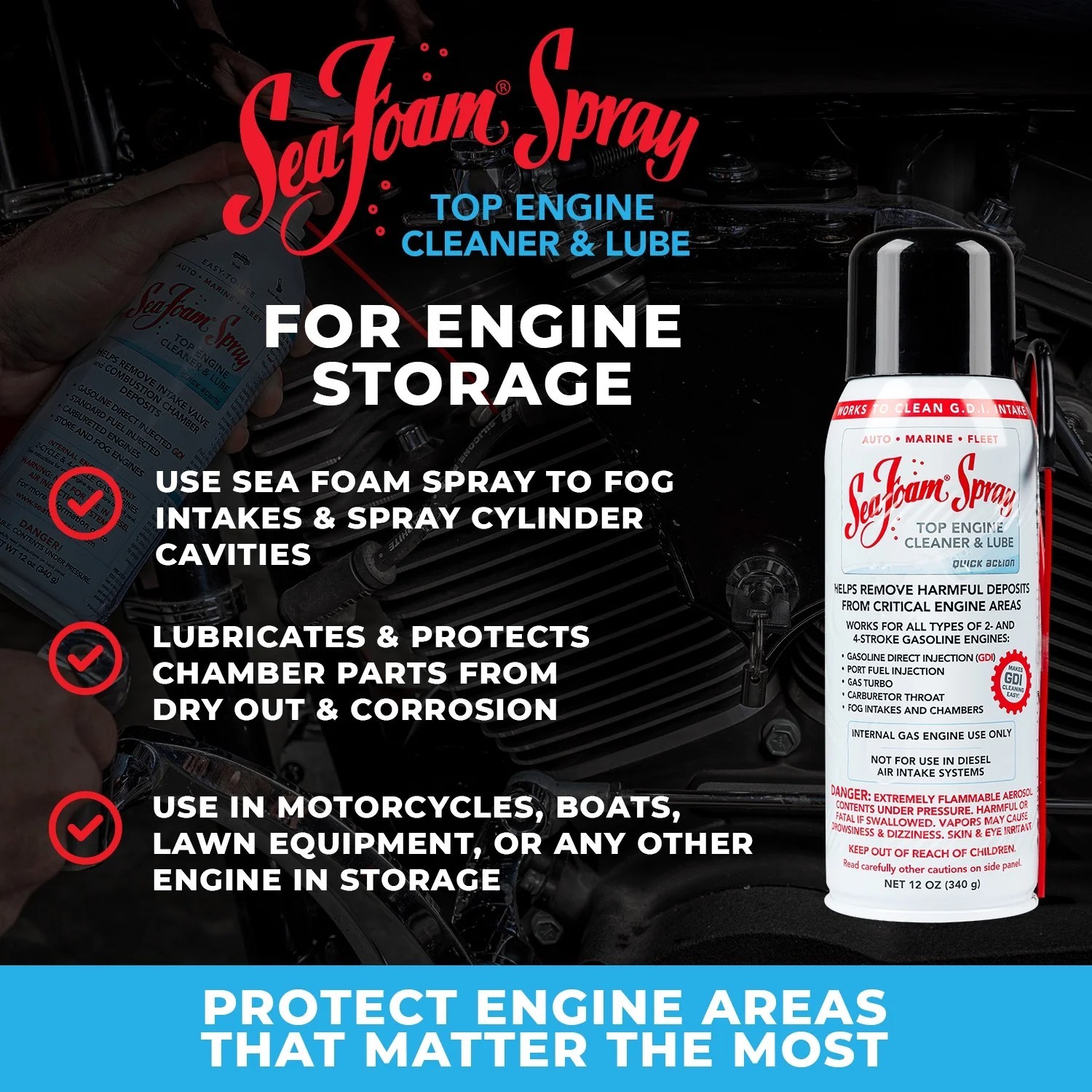 Sea Foam SS14 Cleaner and Lube Spray, 14 oz