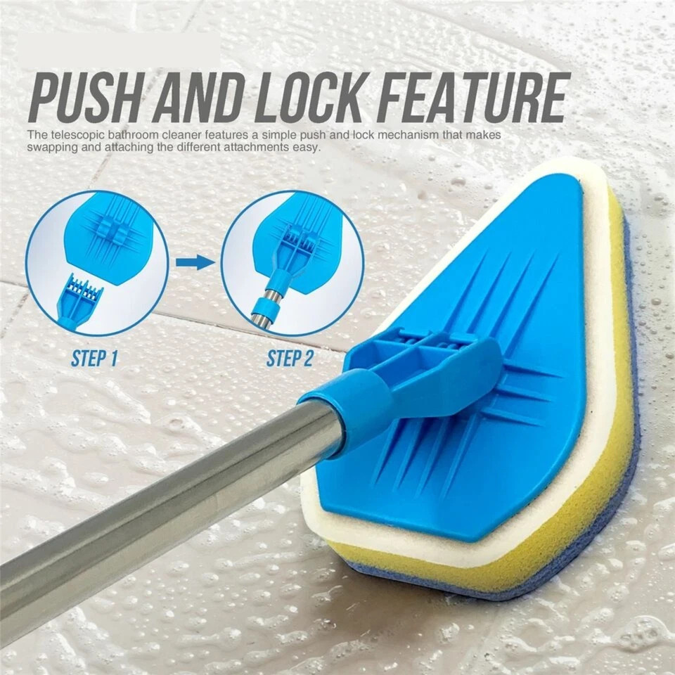 Bathroom Mop Shower Bath Screen Cleaning Tile Kit Floor Cleaner Scrubber Tool