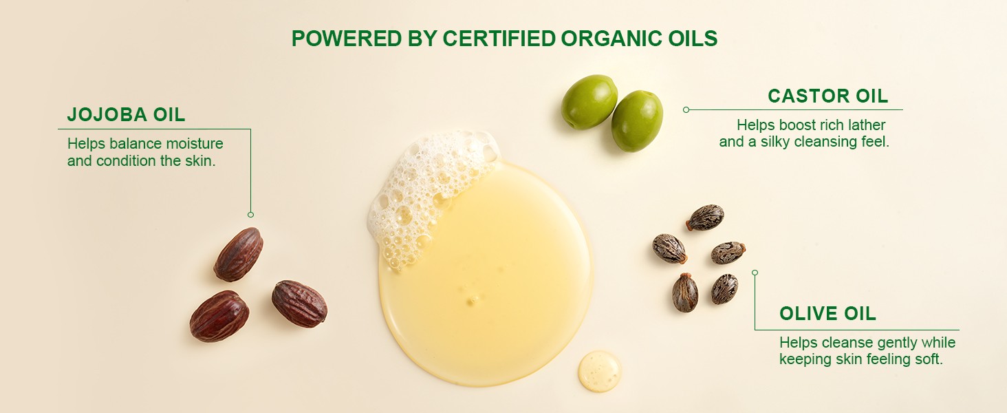 Peppermint Castile Soap Liquid 8 OZ, Made with Certified Organic Oils, Gentle