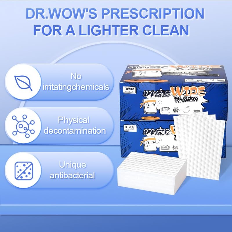 Magic Sponge 48pc Ultra-Thin High-Density Melamine Cleaning Sheets Scratch-Free