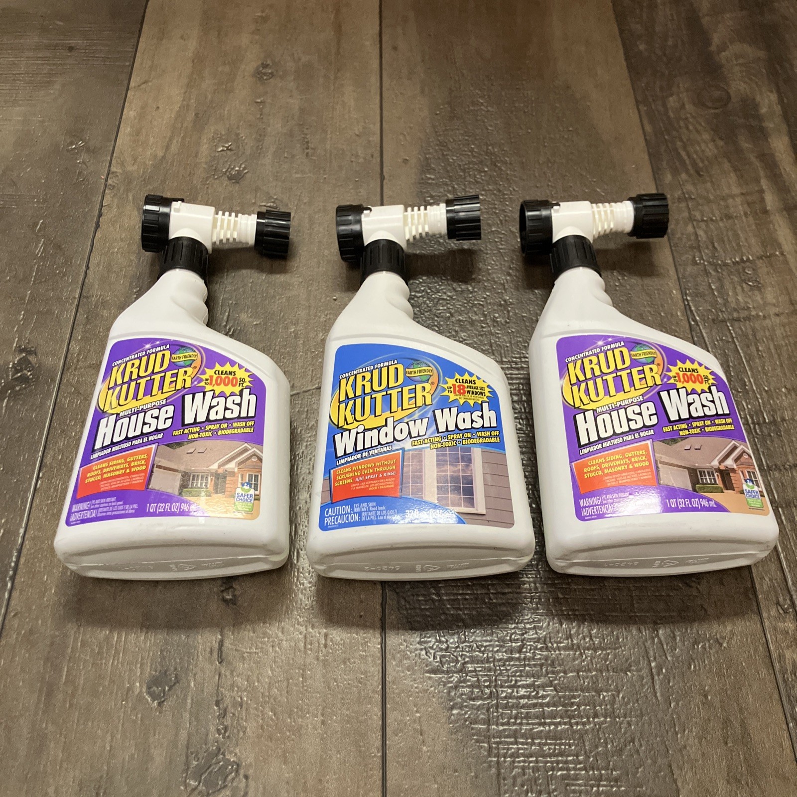 Non Toxic House Siding Wash Soap Krud Kutter 32 oz Lot Of 3 Biodegradable Gutter