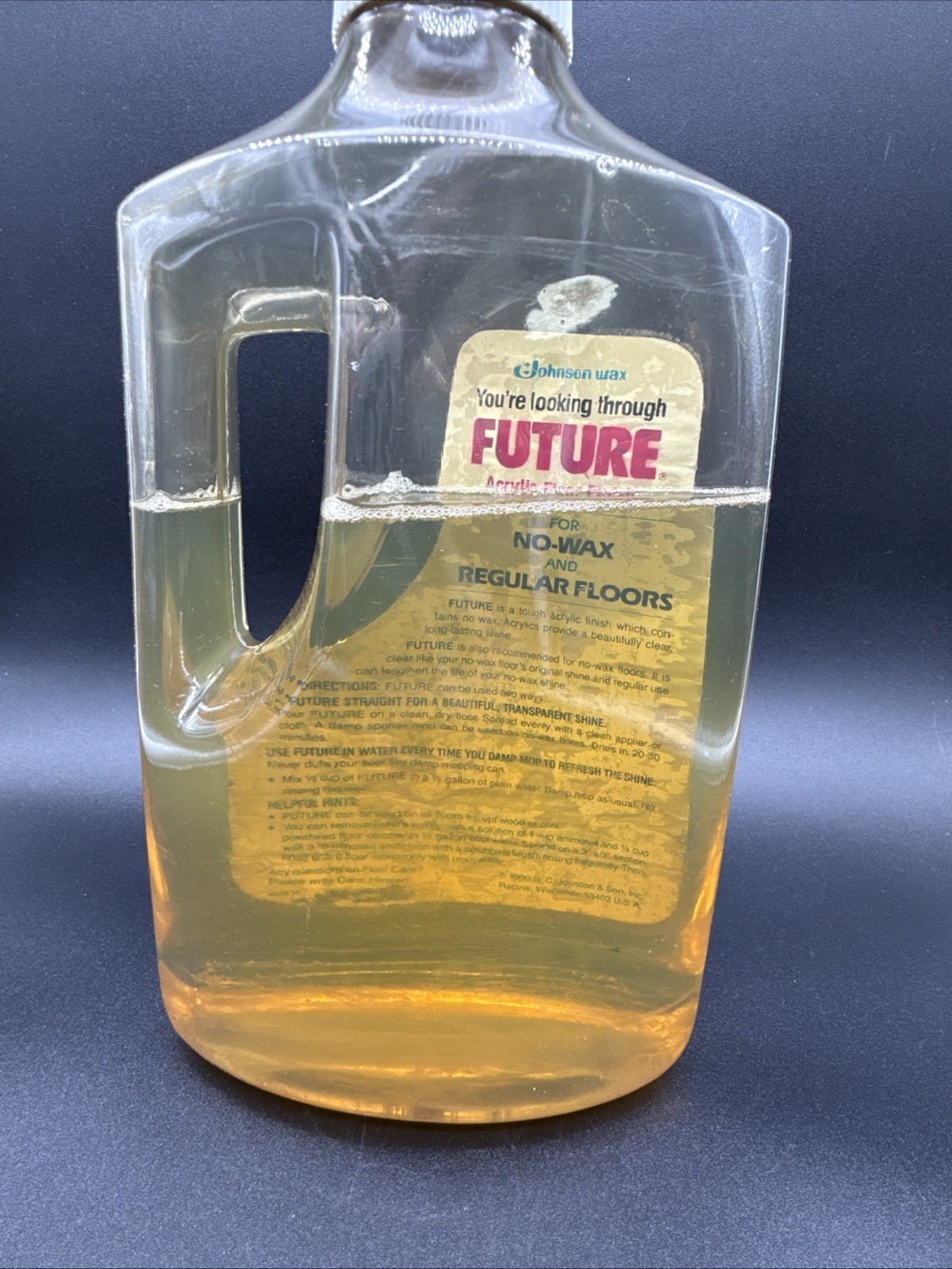 Vintage Future No Wax Floor Shine 1980 SE Johnson 46 oz ~75% full