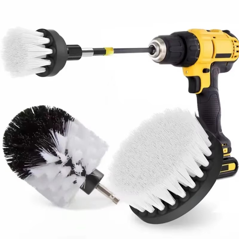 Brush Drill Brush Attachment Power Scrubber Tools for Cleaning Carpet & Leather