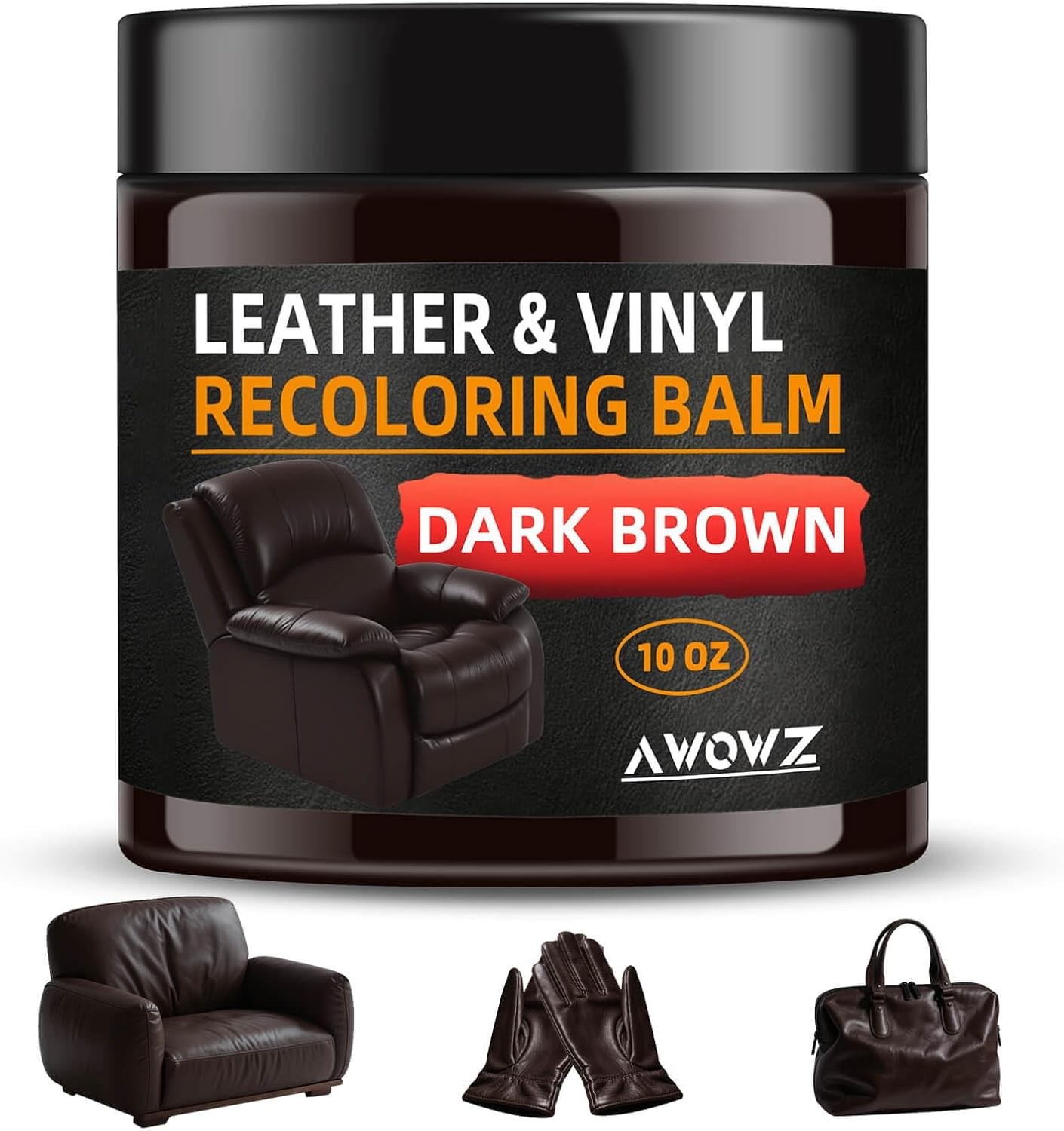 Leather Recoloring Balm, 10OZ Leather Repair Kit Size: 10 OZColor: Dark Brown