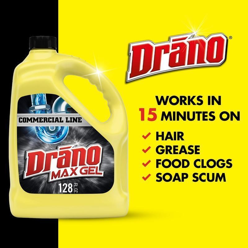 Max Gel Drain Clog Remover 128oz Professional Strength Fast Acting Cleaner New