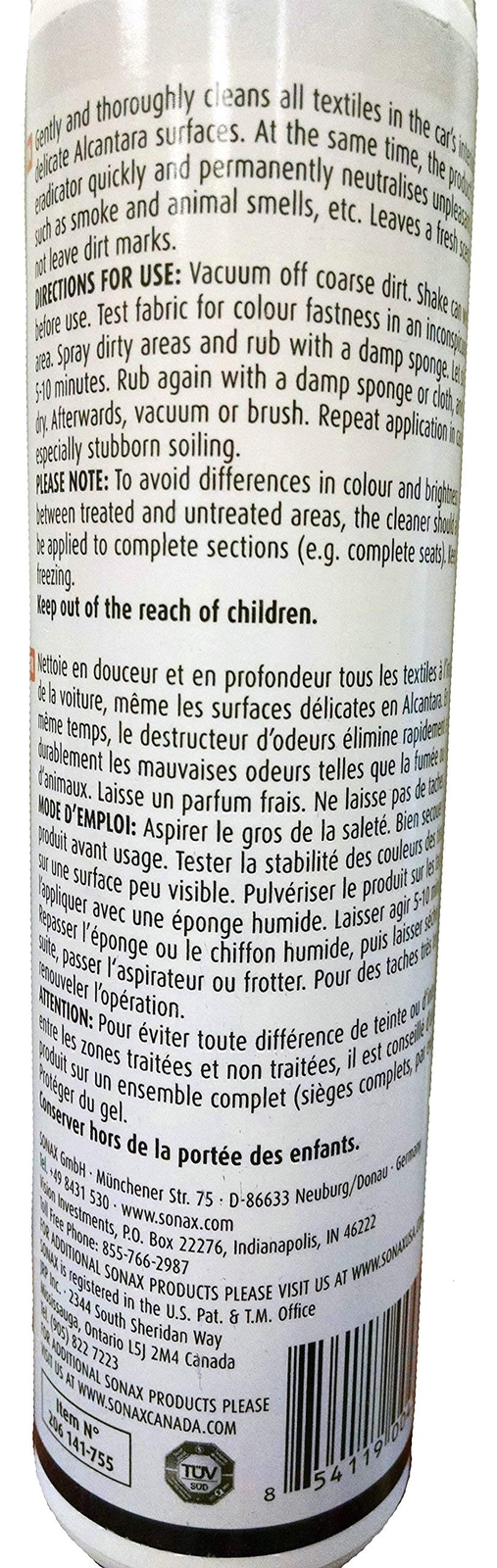 206141 Upholstery and Alcantara Cleaner – 8.45 fl. oz. 250 Milliliter