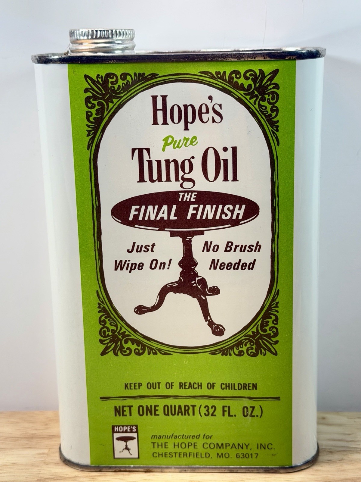 Hope’s 100% Tung Oil Safe Premium Waterproof Natural Wood Finish 32 Fl Oz