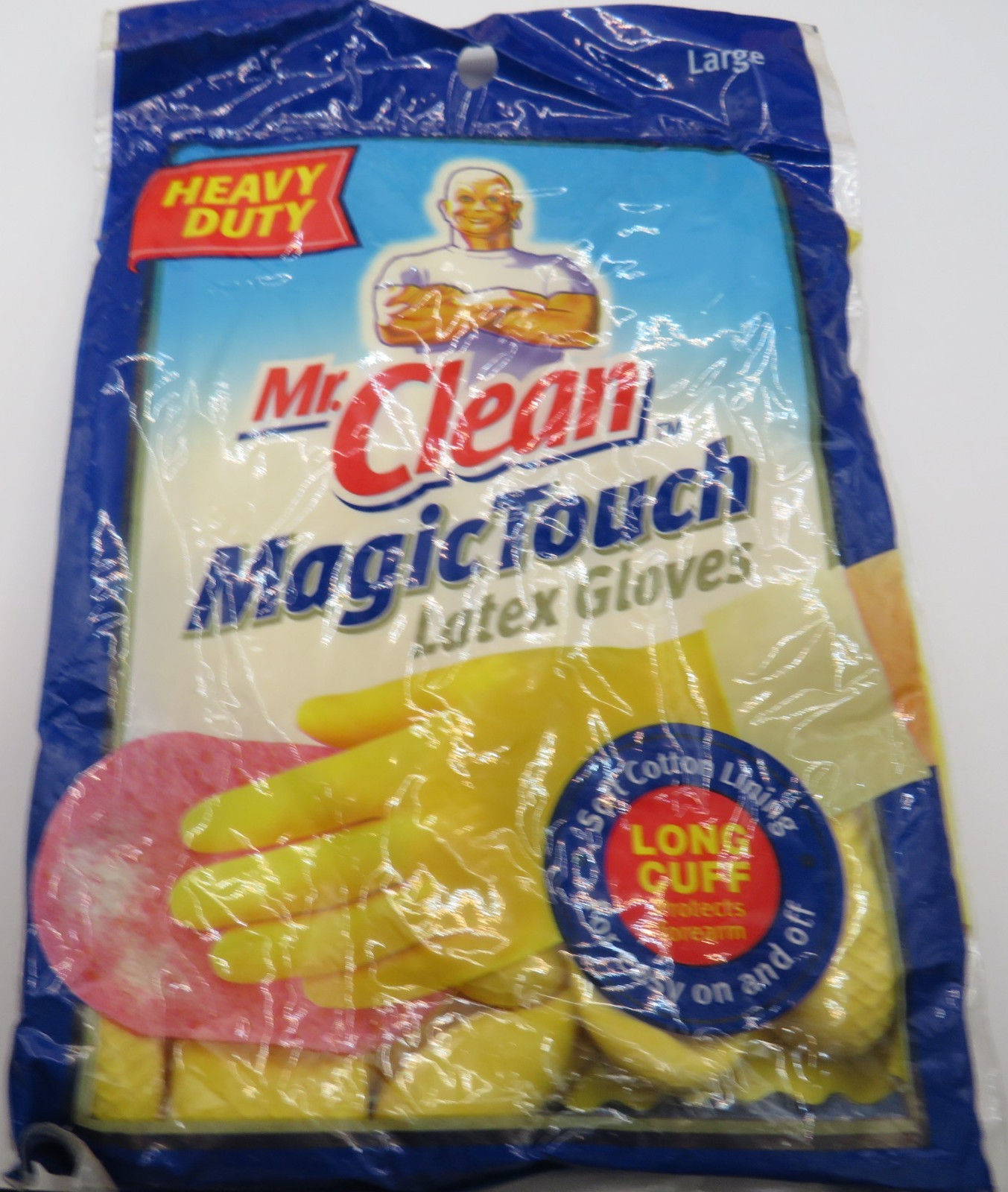 Vintage NEW Mr. Clean Magic Touch Latex Gloves Adult Large Lot Of 5 Cotton Lined