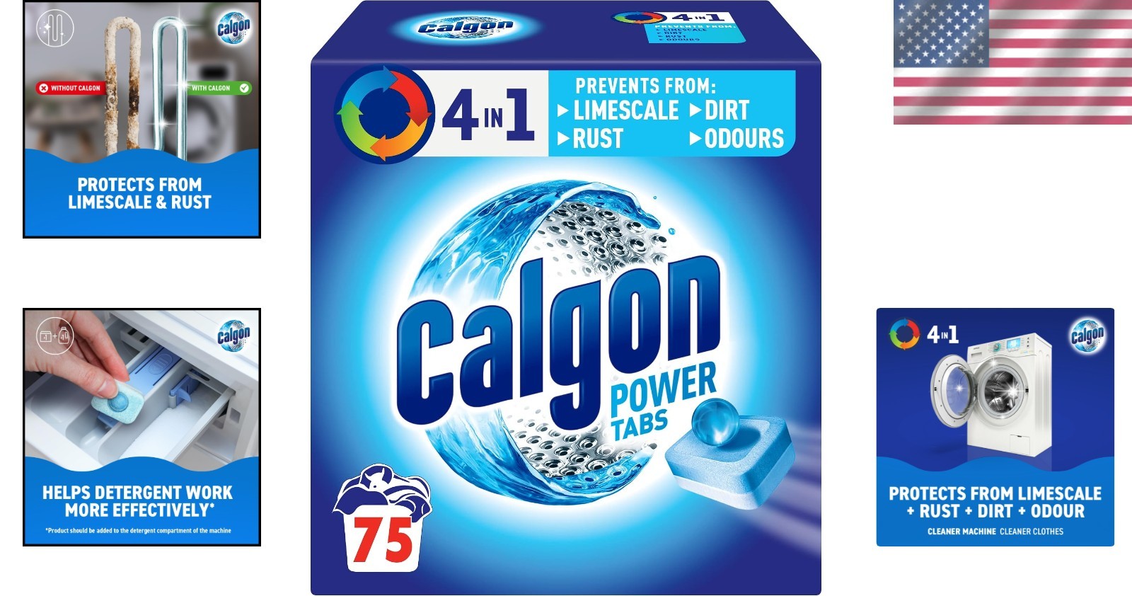 75 Count 4-in-1 Washing Machine Cleaner & Water Softener Tablets – Deep Clean