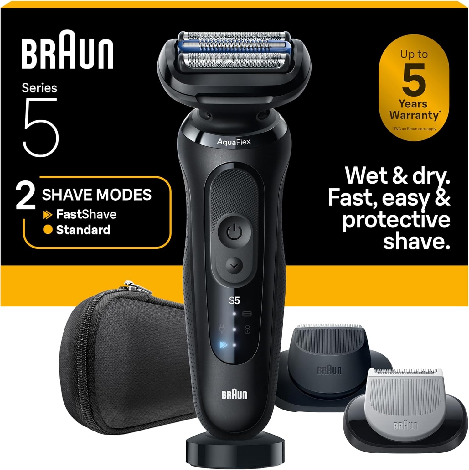 Braun Electric Razor for Men Series 5, Beard Shaver, Electric Shaver with Body
