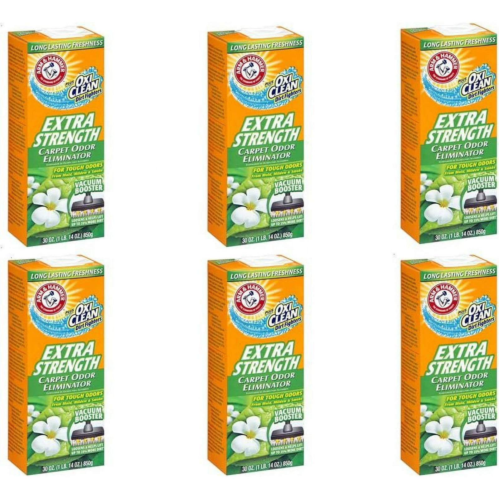 ARM & HAMMER (6 PACK, 30 oz Each) Extra Strength Carpet Odor Eliminator,