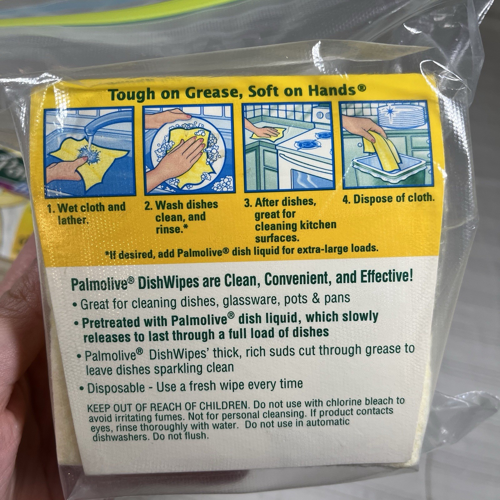 Palmolive Dish Wipes Lemon Grove Pretreated Disposable Cloths 20 Count Refills