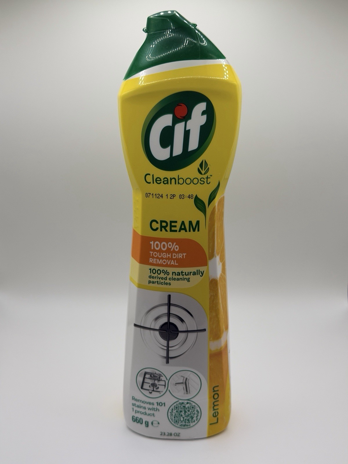 Cif Lemon Cream Cleaner 23.28 oz Tough Dirt Remover, Multi-Surface Shine
