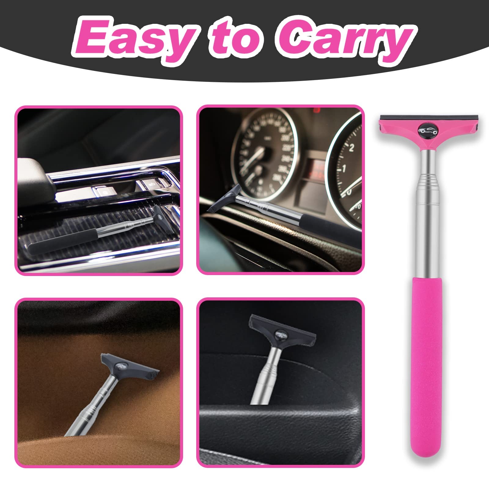 Car Side Mirror Squeegee Retractable Rearview Wiper Universal 2 Pack