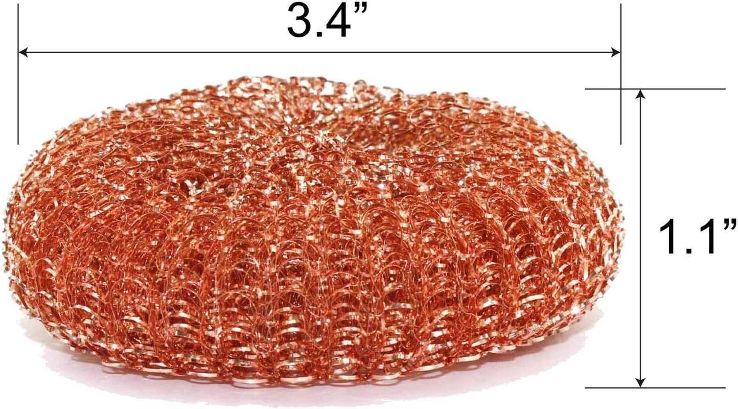12 Pack Copper Coated Scourers by – Scrubber Pad Used for Dishes, Pots, Pans, a
