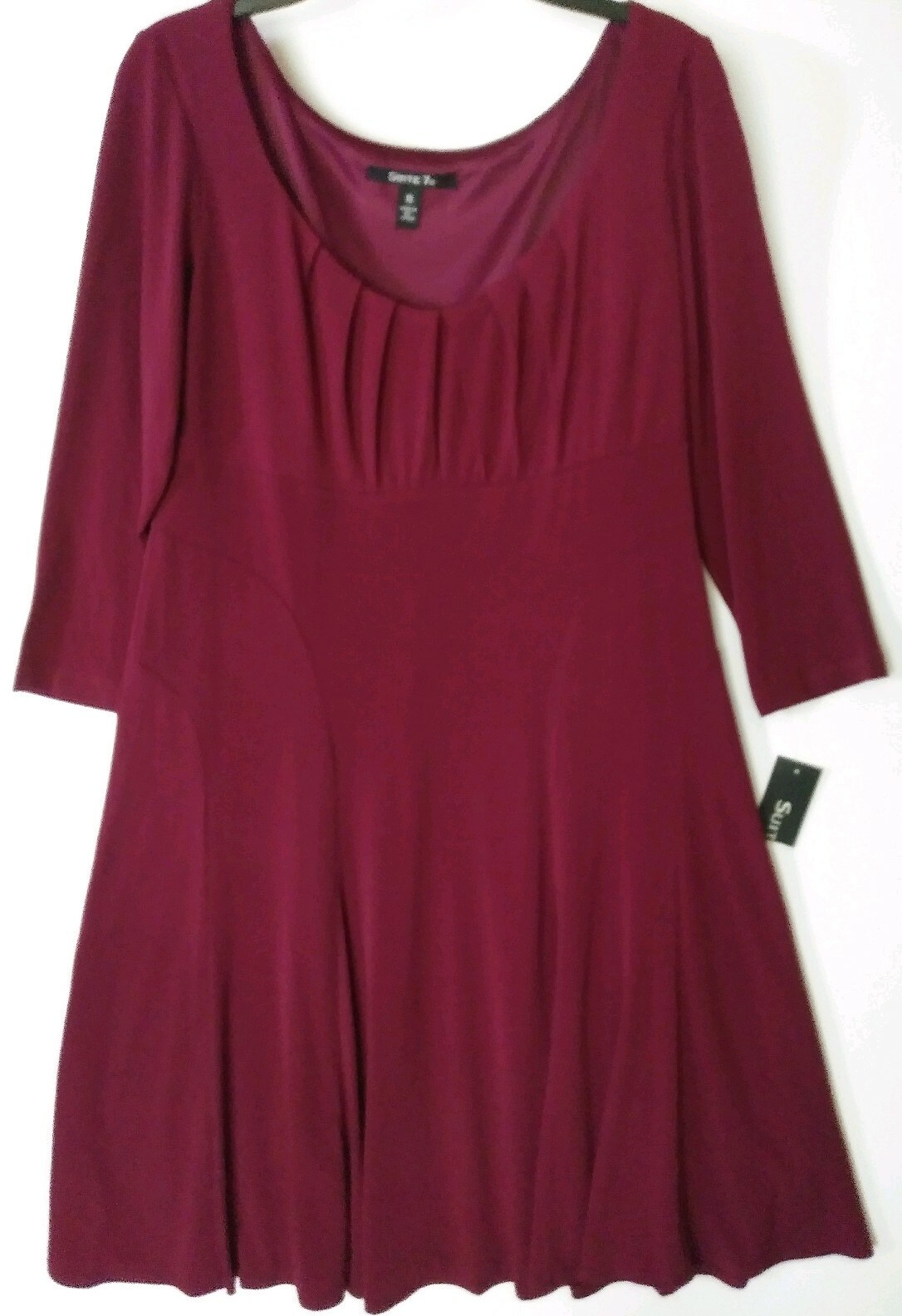 SUITE 7 FLARE & FIT STRETCH DRESS COLOR MERLOT WINE SIZE 10 NWT STYLE #L3D62M-KH