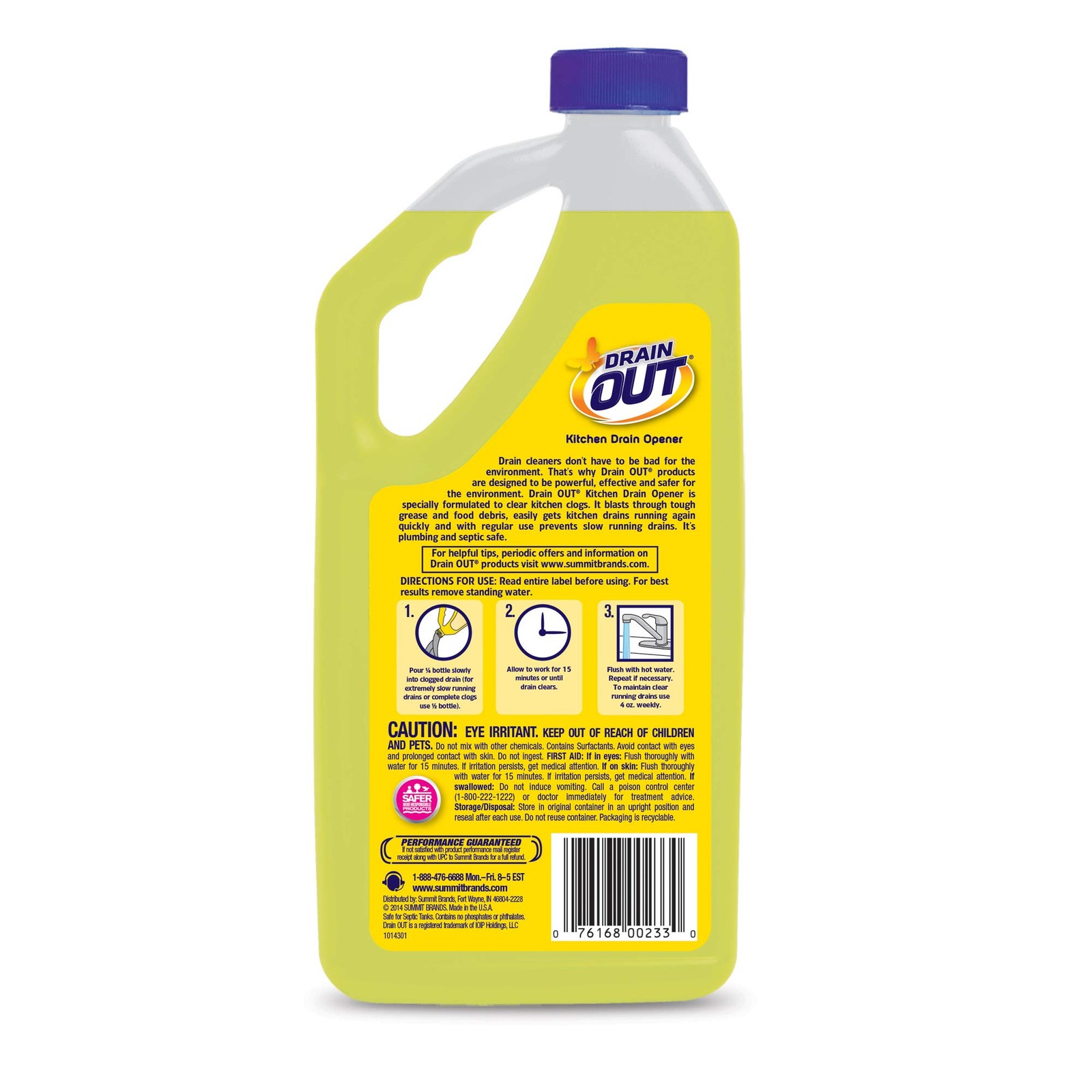 Drain OUT Kitchen Drain Opener and Drain Cleaner, Food and Grease Remover, Fresh