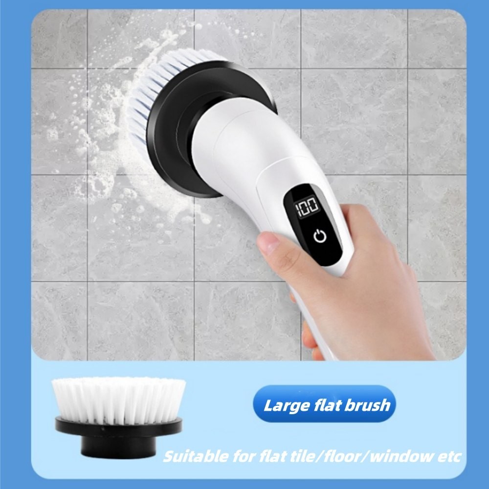 Electric Spin Scrubber – 8 Replaceable Brush Heads Shower Cleaner Brush 3 Speeds