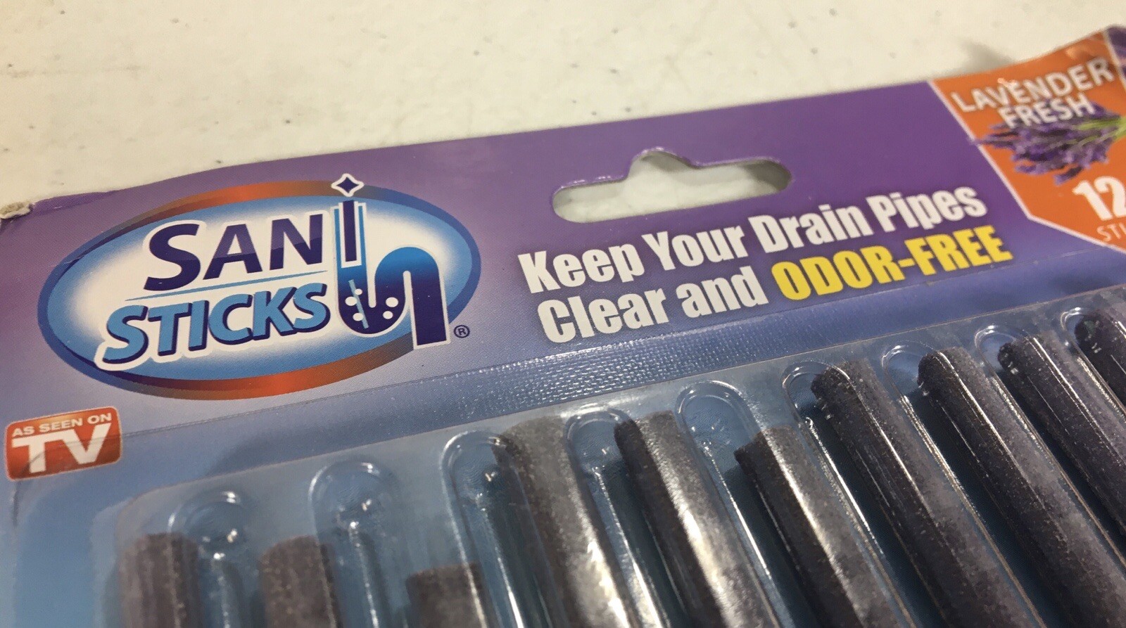 SANI STICKS Odor Eliminat Lavender SET OF 24 All Drains Pipes Sinks Bathtub NEW