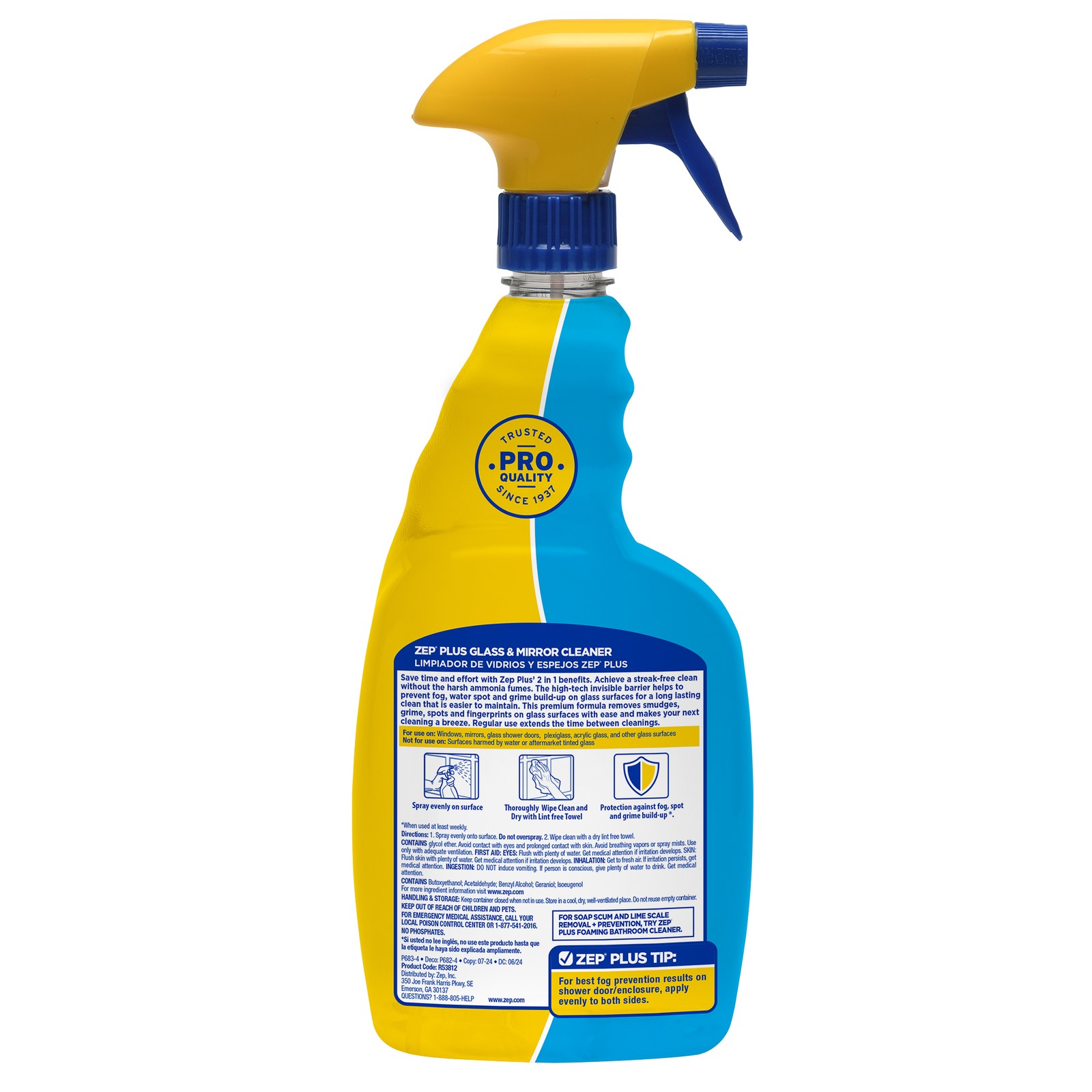 Zep Plus Glass & Mirror Cleaner – 32 oz. (Case of 12) – R53812 – Keep Your