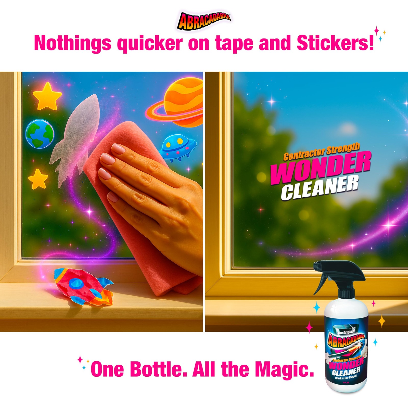 ® Wonder Cleaner Spray 16 oz – As Seen on TV Contractor Strength Adhesive, Ta…