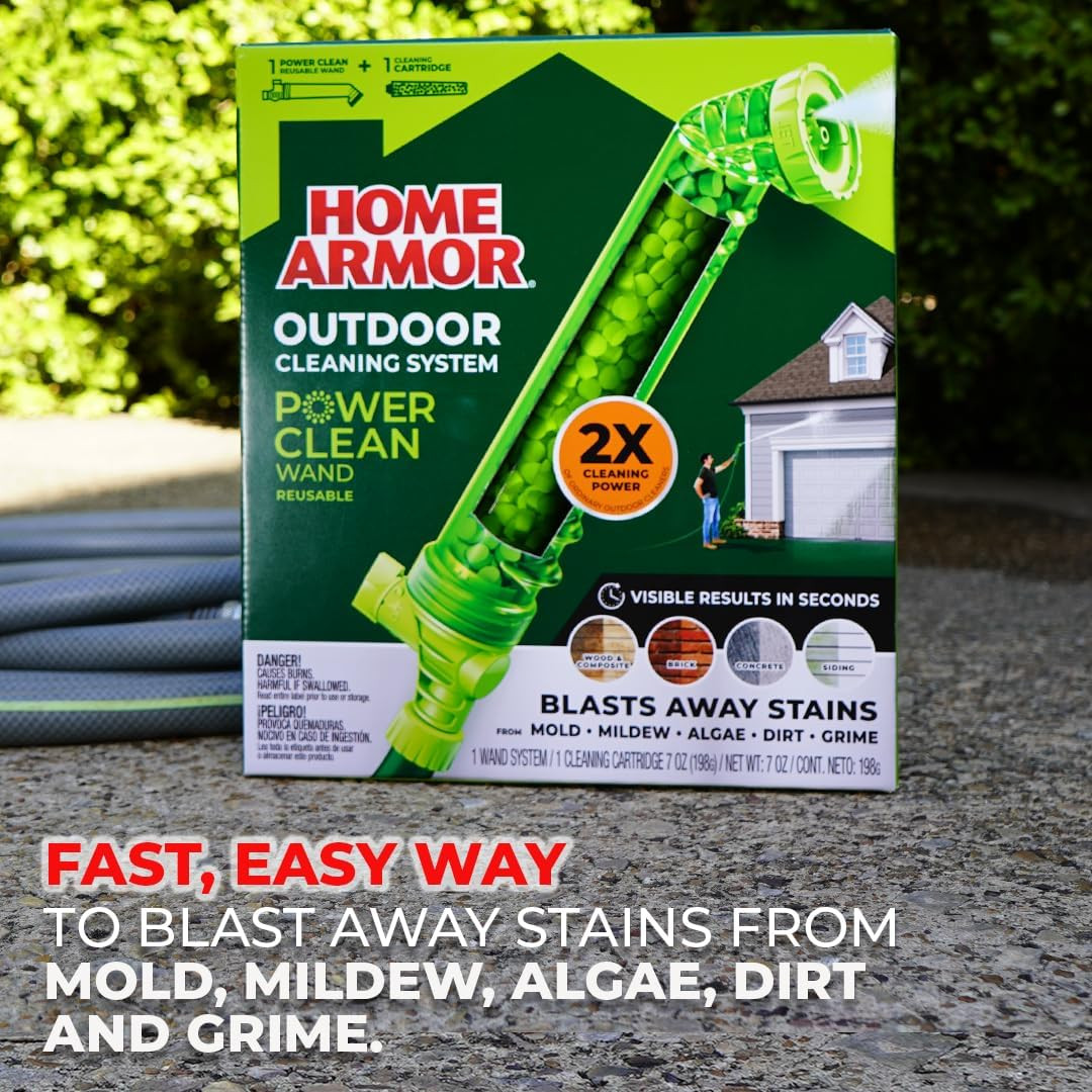 Power Clean Wand, Outdoor Cleaning System, Blasts Away Stains from Mold, Mildew,