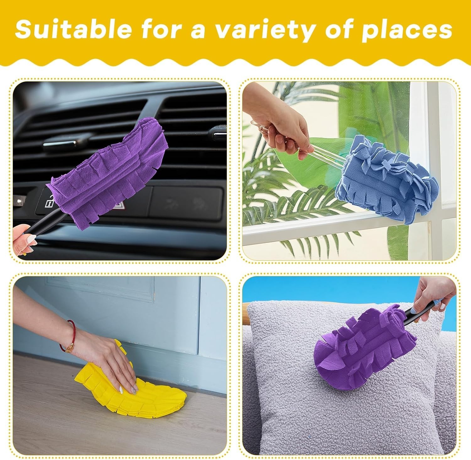 12 Pcs Duster Refill Reusable Fleece Duster Refills Feather Flat Dusters Mult…
