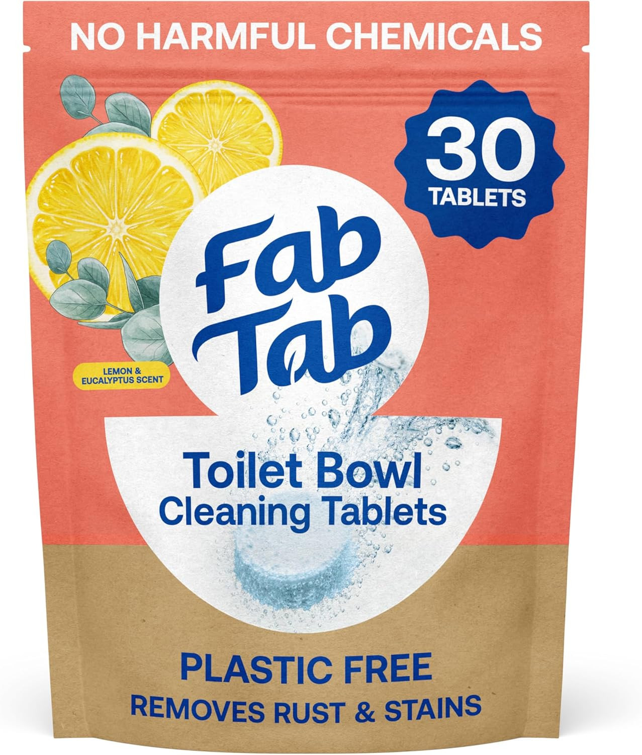 Toilet Bowl Cleaner Tablets, Powerful Stain Removal, No Harsh Chemicals, Plastic