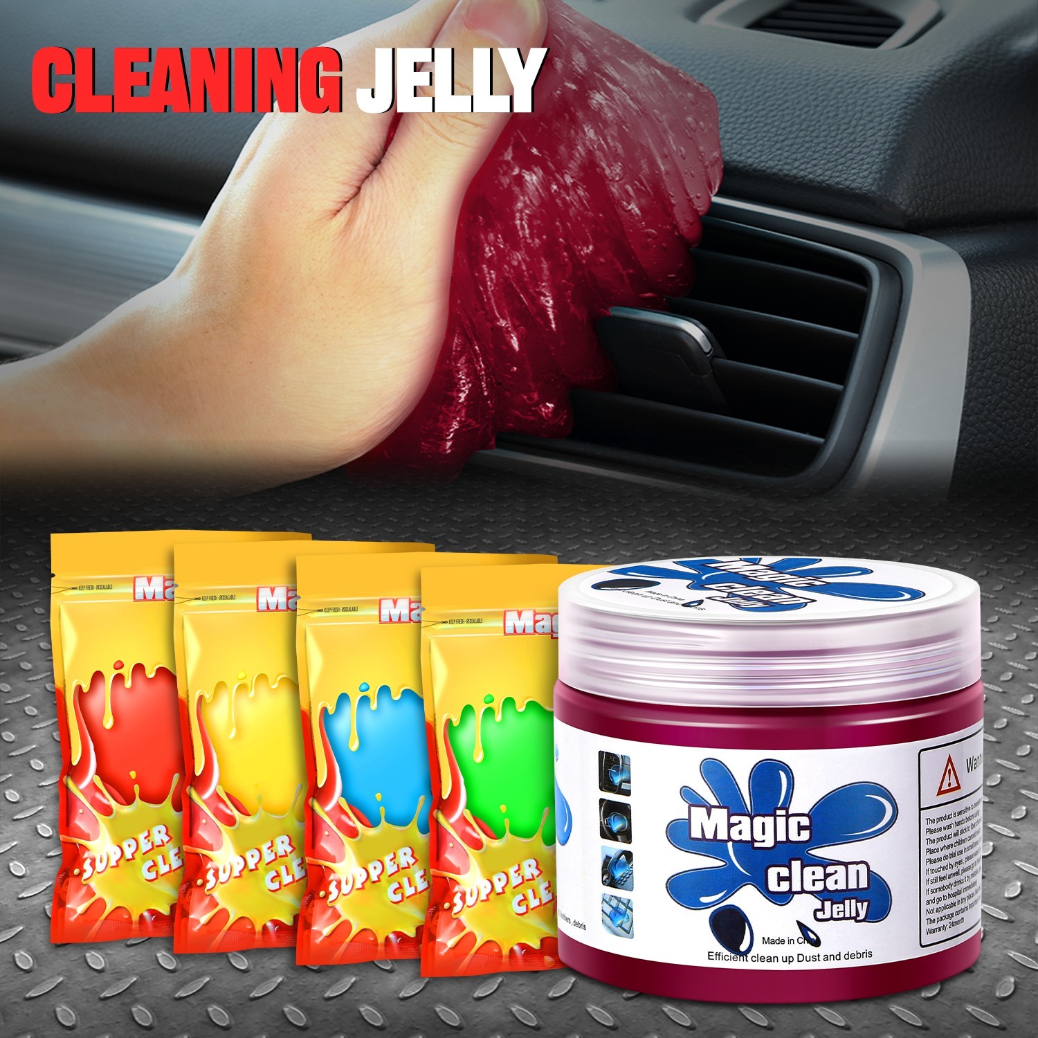 5 Pack Cleaning Gel Auto Detailing Tools Car Air Vent Dust Slime Jelly Cleaner