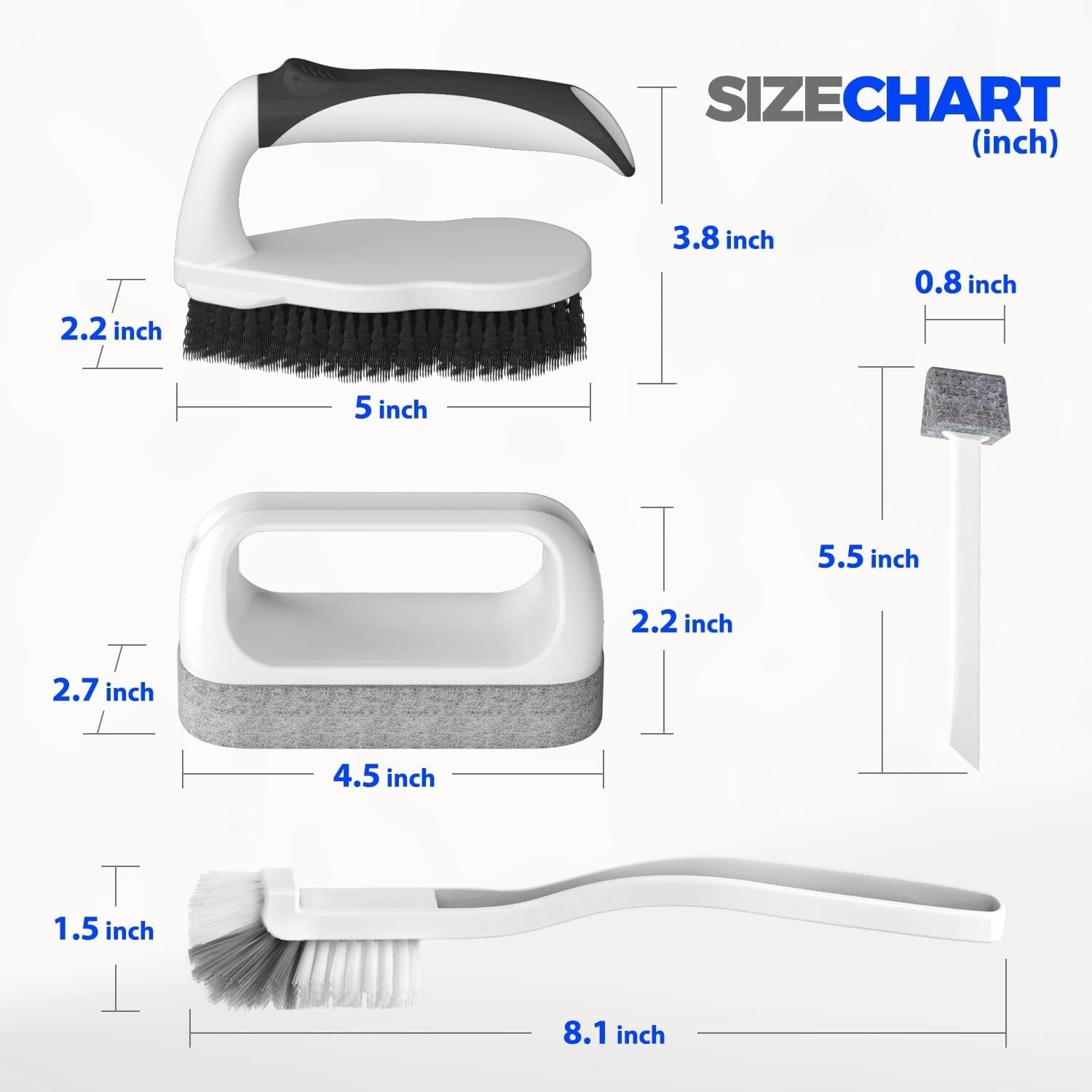 Holikme 7 Pack Deep Cleaning Brush Set, Scrub Brush, Grout Brush
