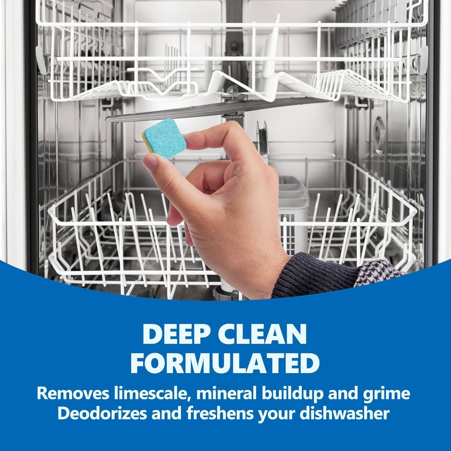 Dishwasher Cleaner And Deodorizer Tablets 24 Pack,Deep Cleaning Descaler Pods fo