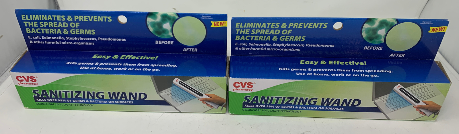 (2) NEW CVS Pharmacy UVC Handheld Sterilization Multiuse Sterilizing Wand 009